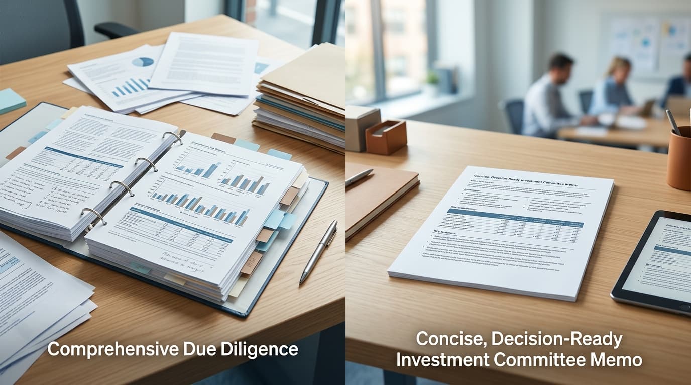 Memo do Comité de Investimento vs Relatório de Due Diligence: Guia para Equipas de Transação
