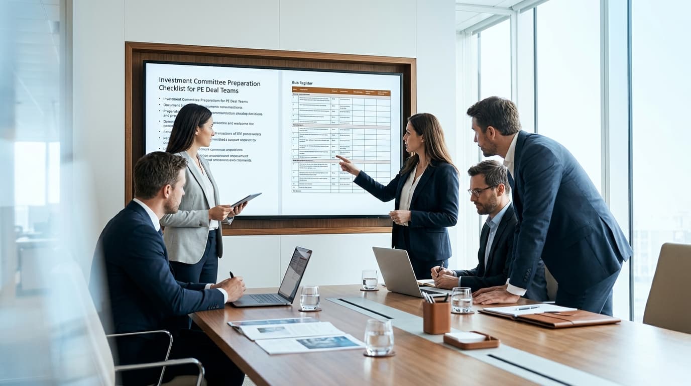 Checklist de preparação para o comité de investimento para equipas de deal de private equity