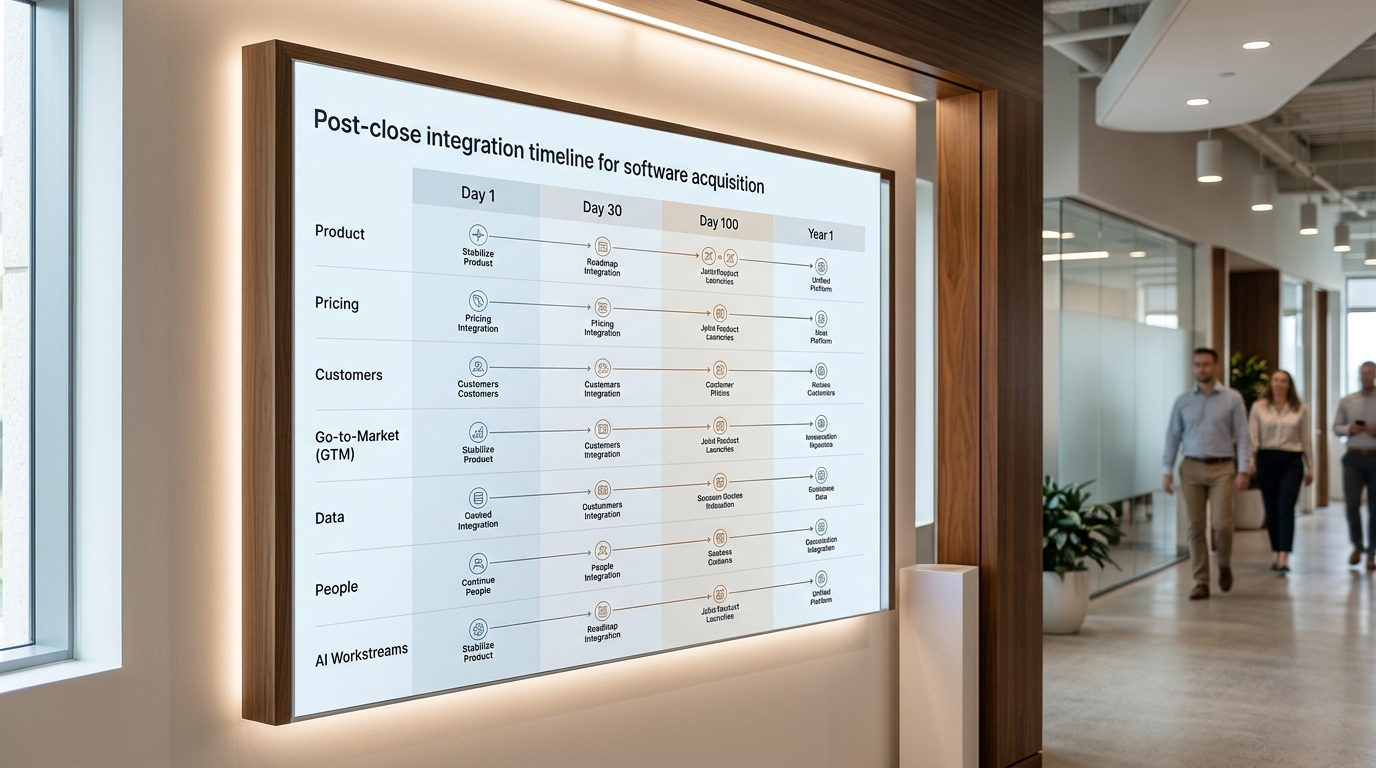 Software M&A Integration Playbook: Product, Pricing, Data, GTM